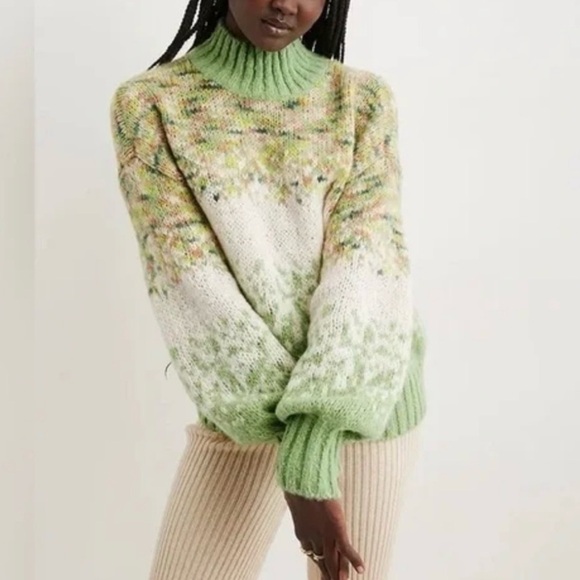 aerie Sweaters - Aerie Fair Isle Chunky Knit Mock Neck Pullover Size M